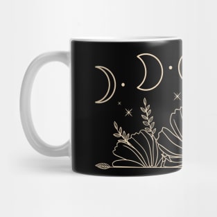Cottagecore Aesthetic Floral Moon Phase Mug
